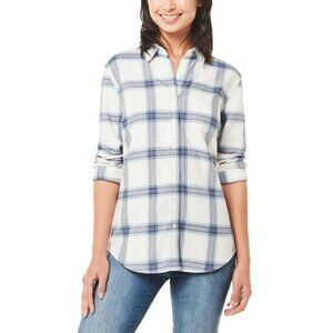 NWT Weatherproof Vintage Women's Stretch Plaid Flannel Button Front Shirt